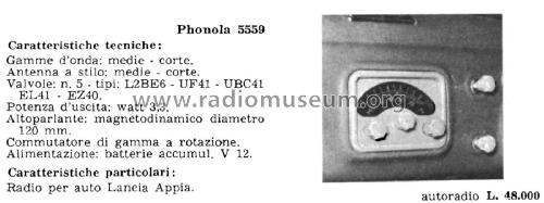 5559; Phonola SA, FIMI; (ID = 2622355) Car Radio