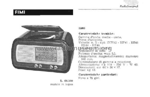 5580; Phonola SA, FIMI; (ID = 2596777) Radio