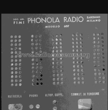 607; Phonola SA, FIMI; (ID = 2018889) Radio