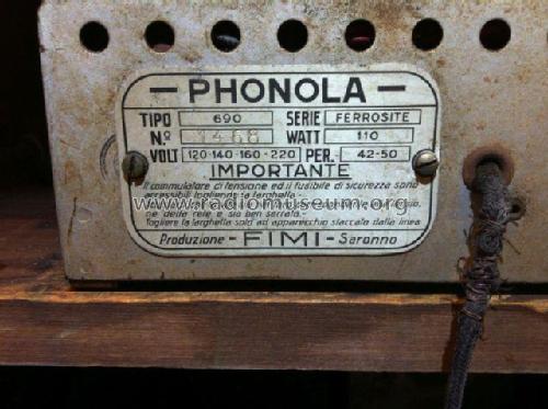 Ferrosite 690; Phonola SA, FIMI; (ID = 2003192) Radio