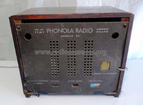 851; Phonola SA, FIMI; (ID = 1614009) Radio