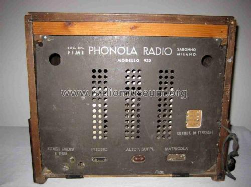 932; Phonola SA, FIMI; (ID = 933343) Radio