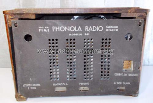 941 Ferrosite Ch=940; Phonola SA, FIMI; (ID = 1614012) Radio