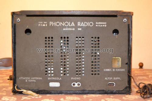 941 Ferrosite Ch=940; Phonola SA, FIMI; (ID = 1861708) Radio