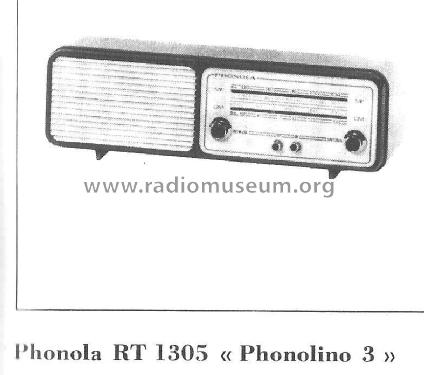 Phonolino 3 RT1305; Phonola SA, FIMI; (ID = 1977990) Radio