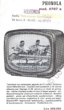 TV-2707B; Phonola SA, FIMI; (ID = 2407537) Télévision
