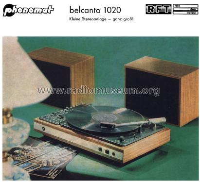 Belcanto 1020; Phonomat Pirna, VEB (ID = 1324557) R-Player