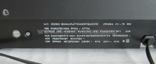Tangential HiFi Direct Drive Turntable HK-PA 1203; Phonotechnik Pirna/ (ID = 2519033) R-Player