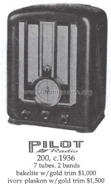 200 ; Pilot Electric Mfg. (ID = 1461382) Radio
