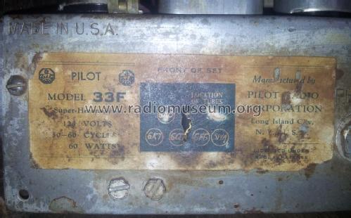 33F ; Pilot Electric Mfg. (ID = 1636664) Radio
