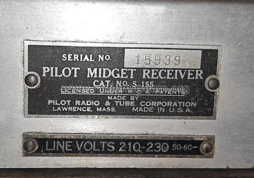 AC Midget ; Pilot Electric Mfg. (ID = 2702200) Radio