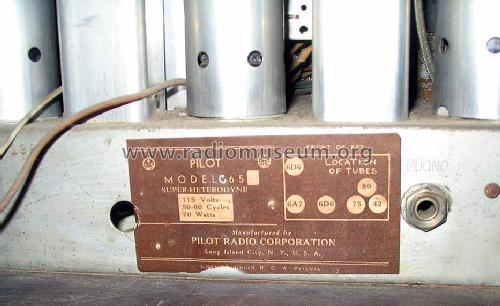 C65 ; Pilot Electric Mfg. (ID = 825385) Radio