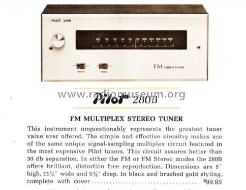 FM Stereo Tuner 280B; Pilot Electric Mfg. (ID = 3020046) Radio