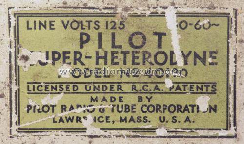 Gothic Superheterodyne ; Pilot Electric Mfg. (ID = 2717157) Radio