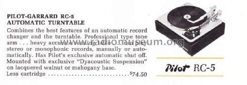 Pilot-Garrard Automatic Turntable RC-5; Pilot Electric Mfg. (ID = 3020450) Enrég.-R