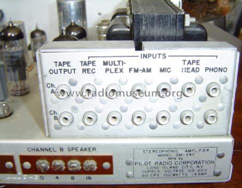 Stereophonic Amplifier SM-245; Pilot Electric Mfg. (ID = 455424) Ampl/Mixer