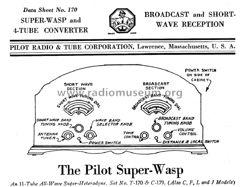 Super-Wasp All Wave Model No. 40174; Pilot Electric Mfg. (ID = 1280643) Radio