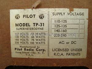 TP-31 ; Pilot Electric Mfg. (ID = 801012) Radio