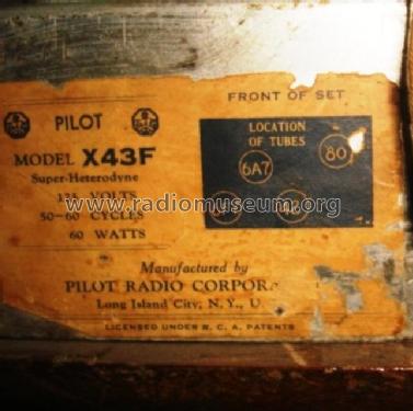 X-43 ; Pilot Electric Mfg. (ID = 1909195) Radio