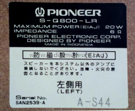 2-Way Speaker SQ-800-LR; Pioneer Corporation; (ID = 1818093) Altavoz-Au