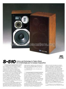 3-Way Speaker System S-510; Pioneer Corporation; (ID = 1895597) Parlante