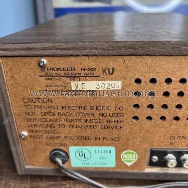 8 Track Stereo Deck H-22; Pioneer Corporation; (ID = 2846946) Enrég.-R