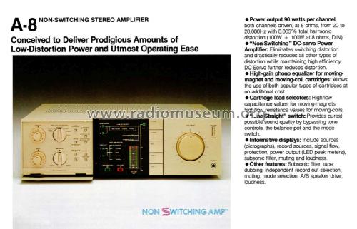 Stereo Amplifier A-8; Pioneer Corporation; (ID = 1905673) Ampl/Mixer