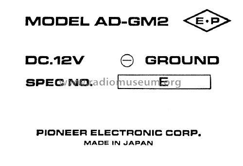 Adapter AD-GM2; Pioneer Corporation; (ID = 1522858) Diverses