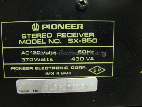 AM/FM Stereo Receiver SX-950; Pioneer Corporation; (ID = 1519396) Radio