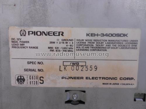 Cassette Tuner Combination KEH-3400SDK; Pioneer Corporation; (ID = 2357809) Autoradio