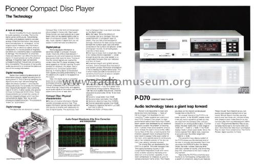 Compact Disc Player P-D70; Pioneer Corporation; (ID = 2101171) Enrég.-R