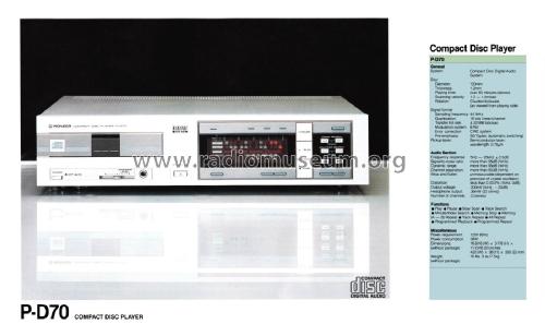 Compact Disc Player P-D70; Pioneer Corporation; (ID = 2101172) R-Player