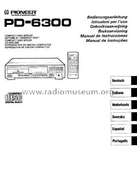 Compact Disc Player PD-6300; Pioneer Corporation; (ID = 1194120) R-Player