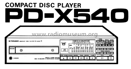 Compact Disc Player PD-X540; Pioneer Corporation; (ID = 2345876) R-Player