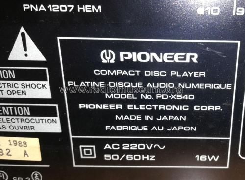 Compact Disc Player PD-X540; Pioneer Corporation; (ID = 2664591) R-Player