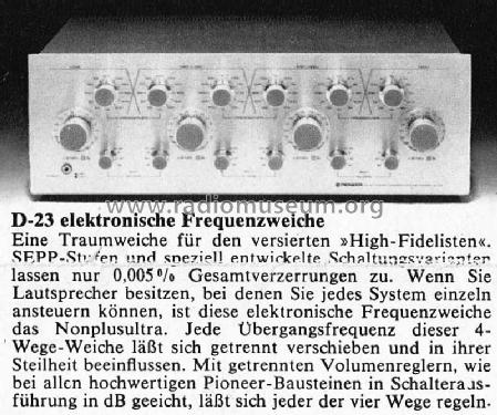 Crossover D-23; Pioneer Corporation; (ID = 1359064) Ampl/Mixer