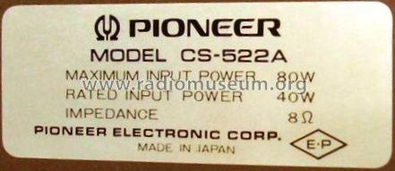CS-522A; Pioneer Corporation; (ID = 1966643) Altavoz-Au