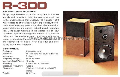 CS-R300; Pioneer Corporation; (ID = 1891828) Speaker-P
