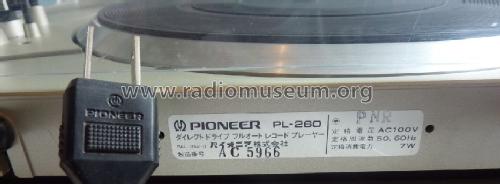 Direct Drive Full-Automatic PL-260; Pioneer Corporation; (ID = 1648621) R-Player