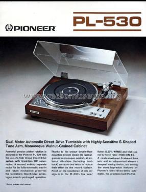 Direct Drive Full Automatic Stereo Turntable PL-530; Pioneer Corporation; (ID = 1777423) R-Player