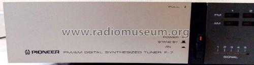FM/AM Digital Synthesized Tuner F-7; Pioneer Corporation; (ID = 2604933) Radio