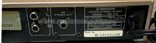 FM/AM Stereo Tuner F-5; Pioneer Corporation; (ID = 2709382) Radio