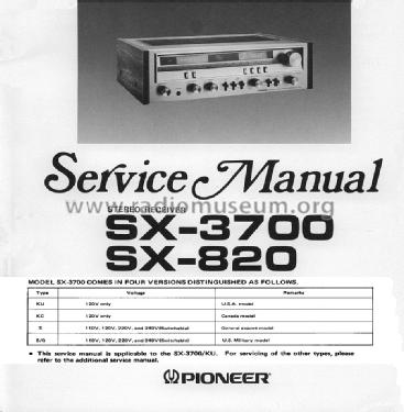 FM Quartz Locked Stereo Receiver SX-3700; Pioneer Corporation; (ID = 1427856) Radio