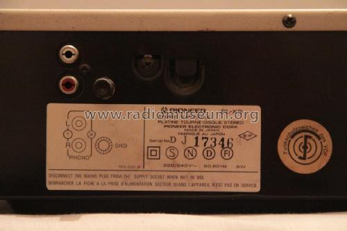 Full Automatic Stereo Turntable PL-X5; Pioneer Corporation; (ID = 1793777) Sonido-V