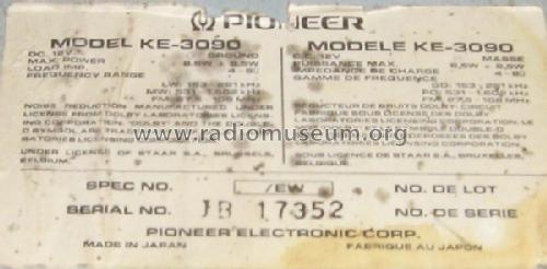 KE-3090; Pioneer Corporation; (ID = 777723) Car Radio