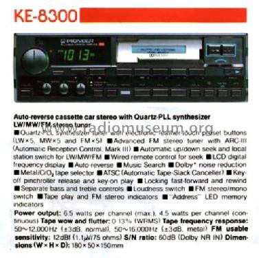 KE-8300 SDK; Pioneer Corporation; (ID = 2129418) Autoradio