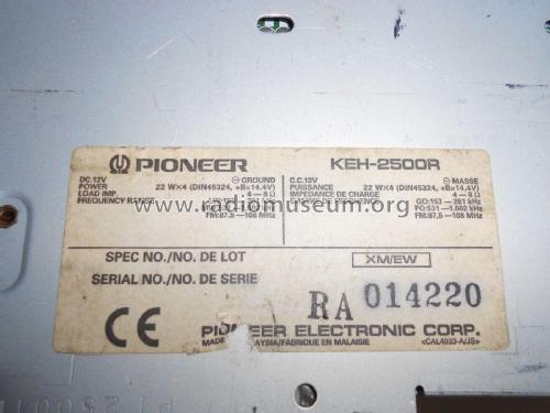 High Power Cassette RDS Tuner KEH-2500R; Pioneer Corporation; (ID = 2290868) Car Radio