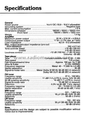 KEH-6000RDS; Pioneer Corporation; (ID = 2826299) Car Radio