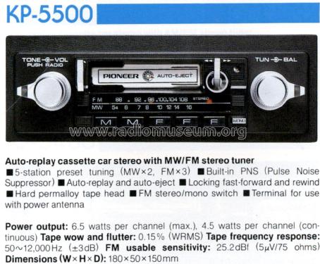 KP-5500; Pioneer Corporation; (ID = 3010709) Car Radio