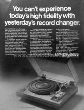 Direct Drive Stereo Turntable PL-71; Pioneer Corporation; (ID = 1648382) R-Player